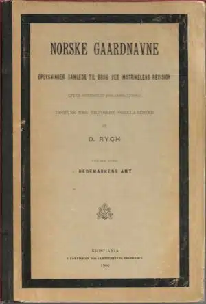 Norske Gaardnavne. Tredie bind. Hedemarkens Amt