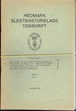 Hedmark slektshistorielags tidsskrift bind IV hefte 1-11