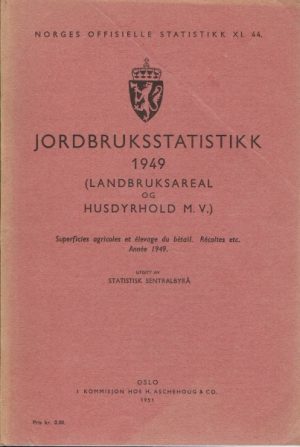 Jordbruksstatistikk 1949 (jordbruksareal og husdyrhold m.v.)