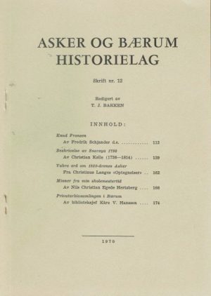 Asker og Bærum historielag. Skrift nr. 12