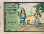 Walther`s Metalbyggekasseer "STABIL" for smaa Ingeniører og Mekanikere. Let forstaæligt for Børn, opmuntrende og lærerigt. Mønsterhefte til Kasserne Nr. 49-52