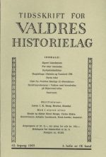 Tidsskrift for Valdres historielag. 42. årgang 1965. 3. hefte av IX band