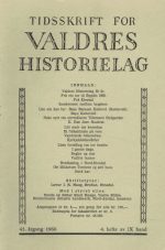 Tidsskrift for Valdres historielag. 43. årgang 1966. 4. hefte av IX band