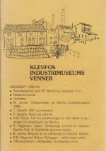 Klevfos industrimuseums venner. Årsskrift 1988-89