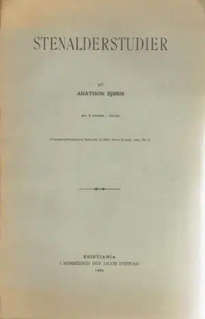 Stenalderstudier. Videnskapsselskapets Skrifter II