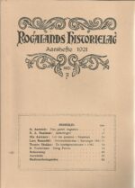Rogalands historielag Aarshefte 1921. NO:7