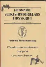 Hedmark slektshistorielags tidsskrift årgang 4 nr.3 1999