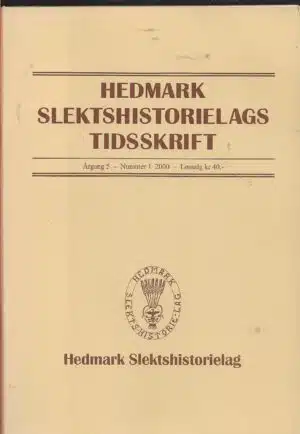 Hedmark slektshistorielags tidsskrift årgang 5 nr.1 2000