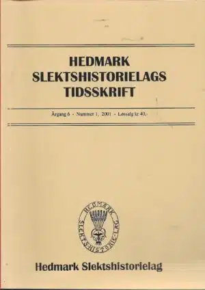 Hedmark slektshistorielags tidsskrift årgang 6 nr.1 2001