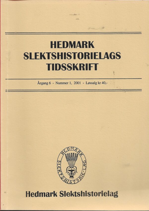 Hedmark slektshistorielags tidsskrift årgang 6 nr.1 2001