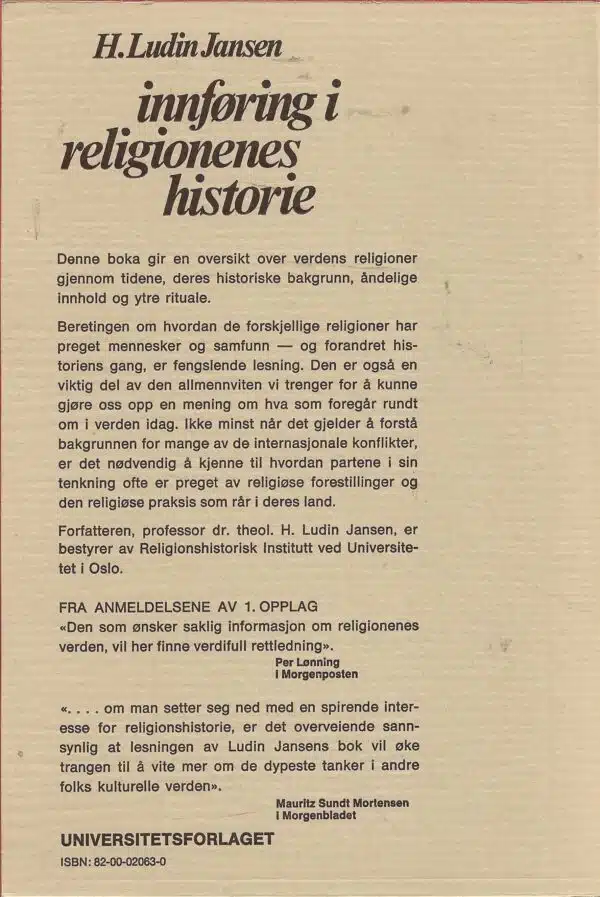 Jansen, H. Ludin: Innføring i religionenes historie - Bilde 2