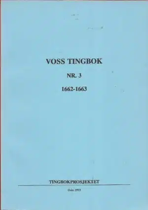 Voss Tingbok nr. 3 1662-1663