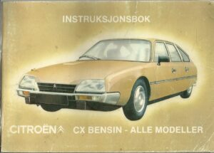 Instruksjonsbok Citroen CX bensin - alle modeller