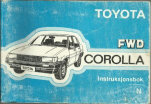 Instruksjonsbok Toyota fwd Corolla