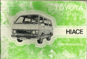 Instruksjonsbok Toyota Hiace